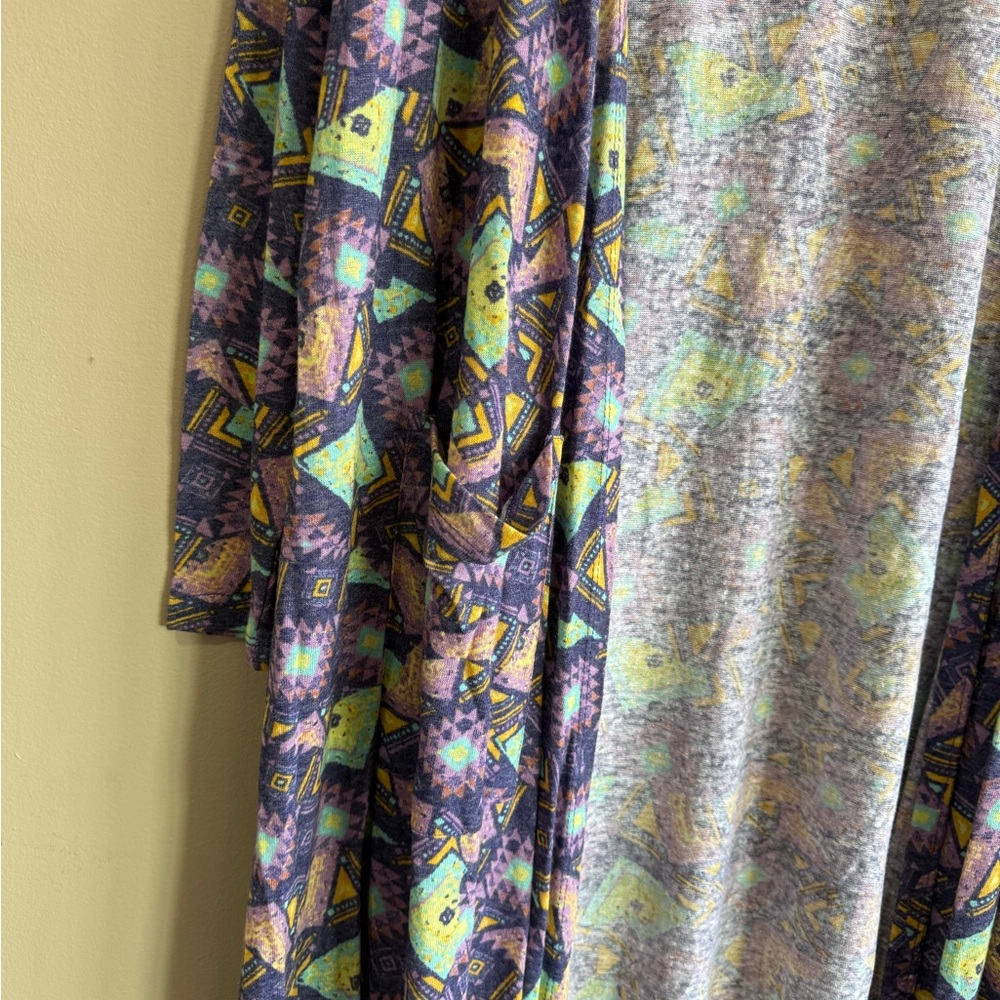 NWT LuLaRoe Multicolor Patterned Long Duster Card… - image 4
